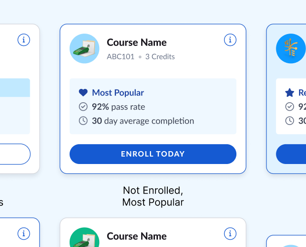 Course-card state: Not Enrolled, Most Popular